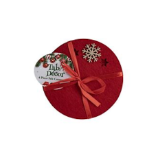Christmas Felt Coaster Set, 4 Piece
